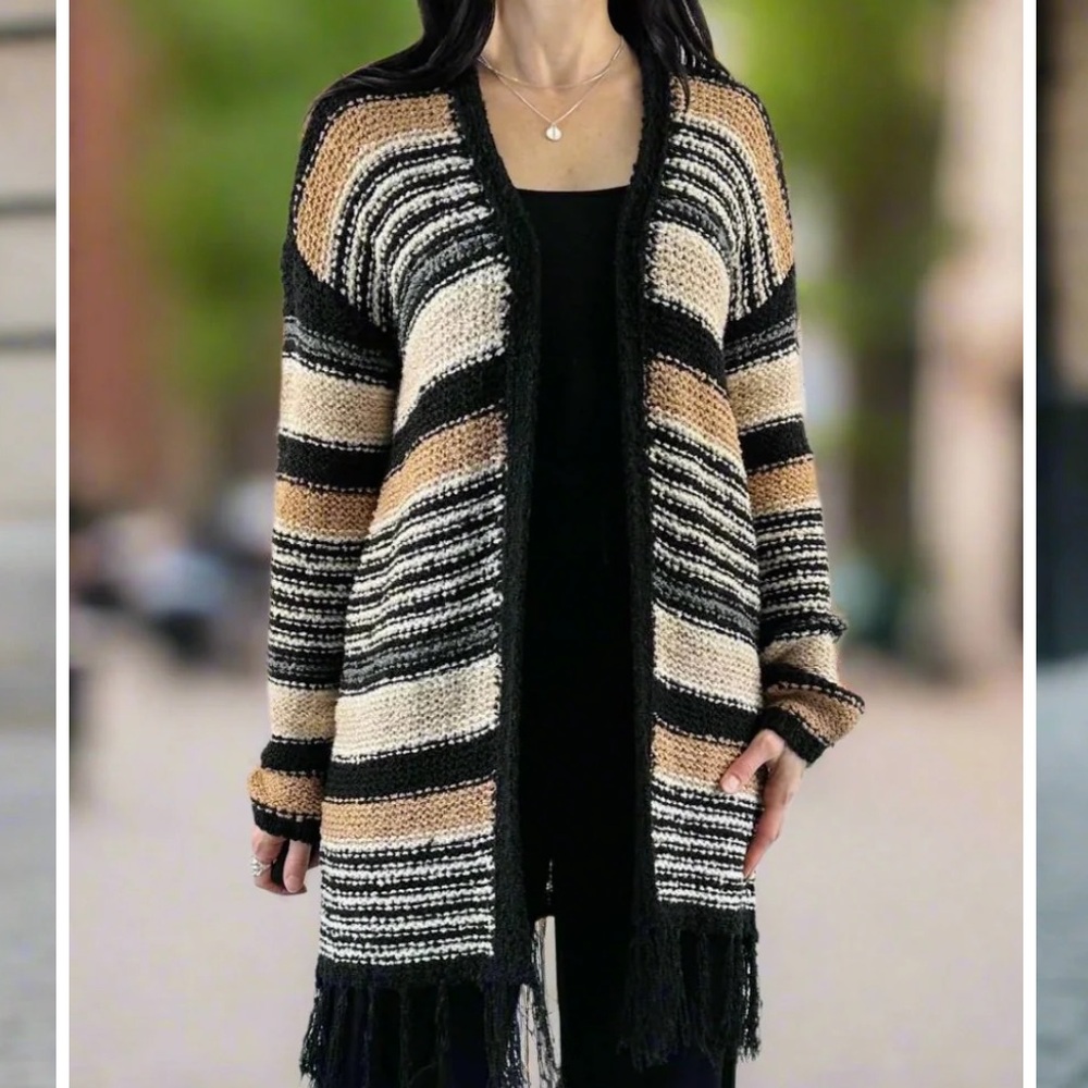 Saltwater Luxe fringe cardigan size XS